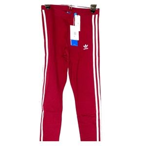 adidas burgundy striped legging